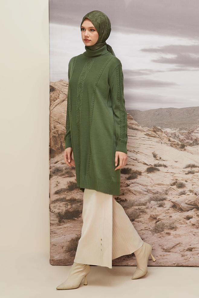 Vêtements hijab BEIGE PANTALON EN MAILLE 70903 - ALVİNA