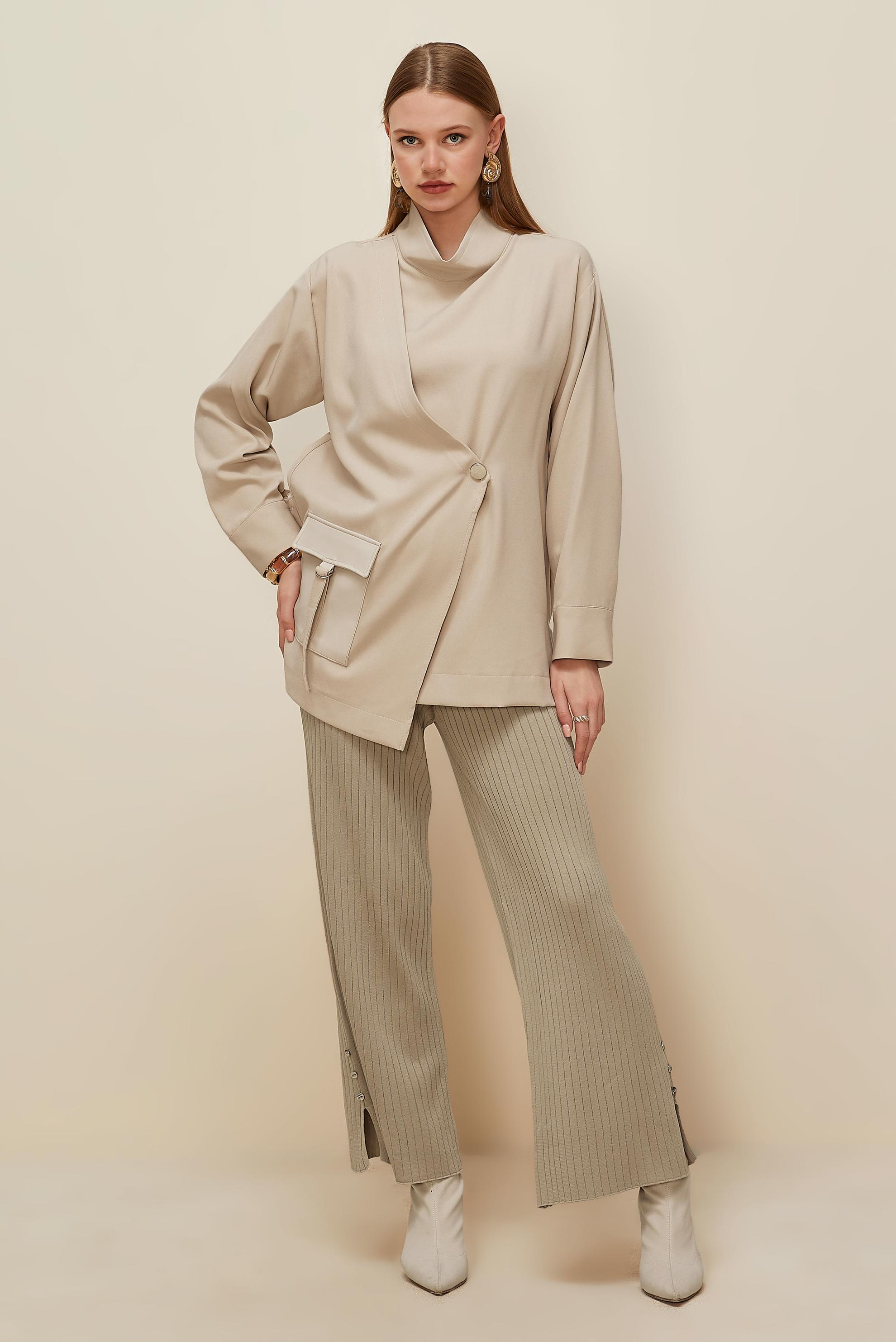 Vêtements hijab BEIGE PANTALON EN MAILLE 70903