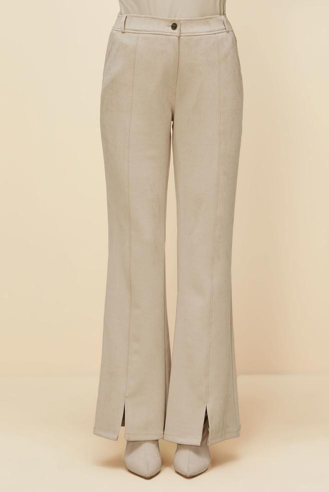 Vêtements hijab BEIGE PANTALON DÉTAILLÉ FENDU 70904 - ALVİNA