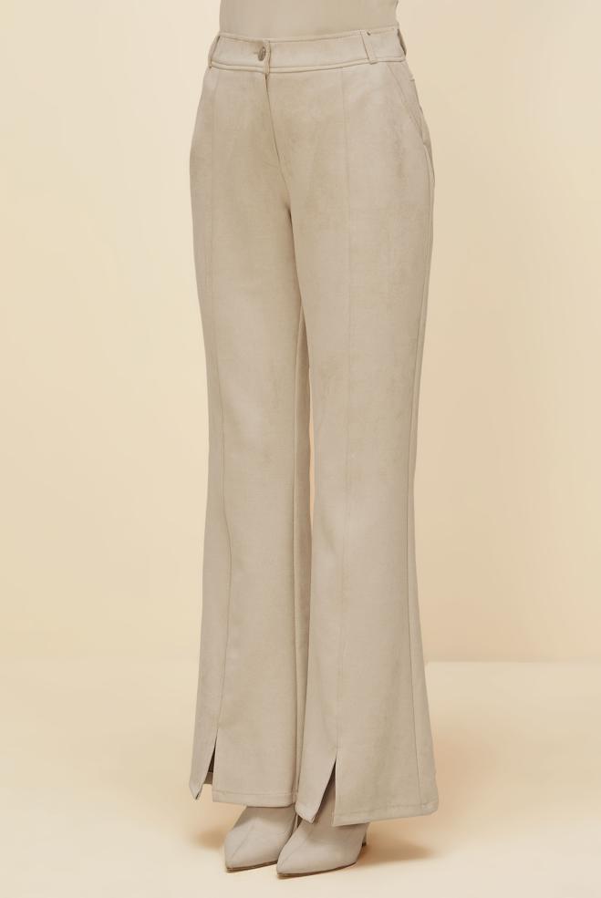 Vêtements hijab BEIGE PANTALON DÉTAILLÉ FENDU 70904 - ALVİNA