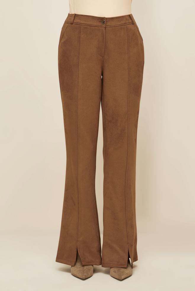 Vêtements hijab BRUN PANTALON DÉTAILLÉ FENDU 70904 - ALVİNA
