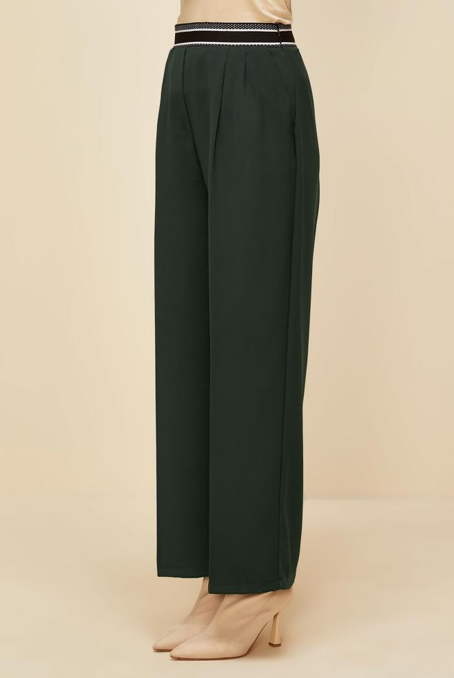 Vêtements hijab KAKI PANTALON TAILLE ÉLASTIQUE 70905 - ALVİNA