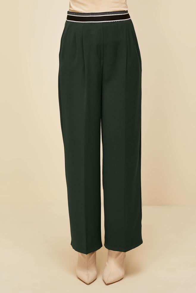 Vêtements hijab KAKI PANTALON TAILLE ÉLASTIQUE 70905 - ALVİNA