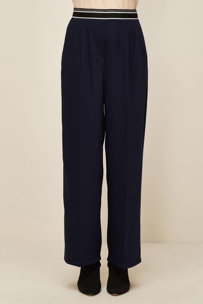 Vêtements hijab BLEU MARINE PANTALON TAILLE ÉLASTIQUE 70905 - ALVİNA