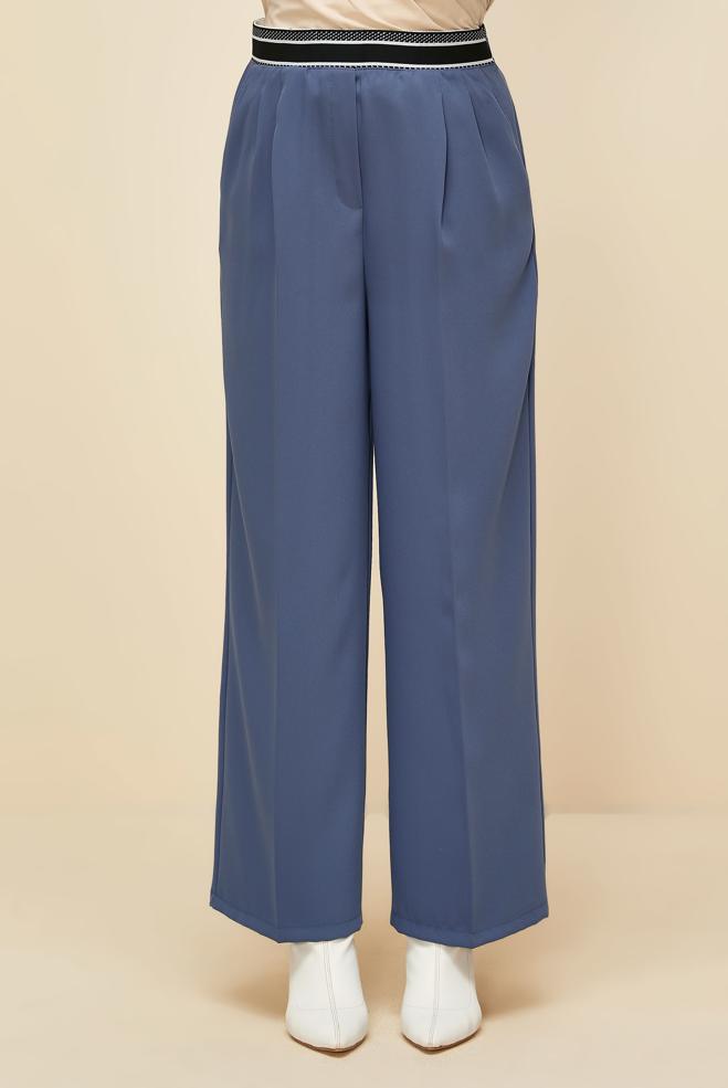 Vêtements hijab BLEU MARINE PANTALON TAILLE ÉLASTIQUE 70905 - ALVİNA