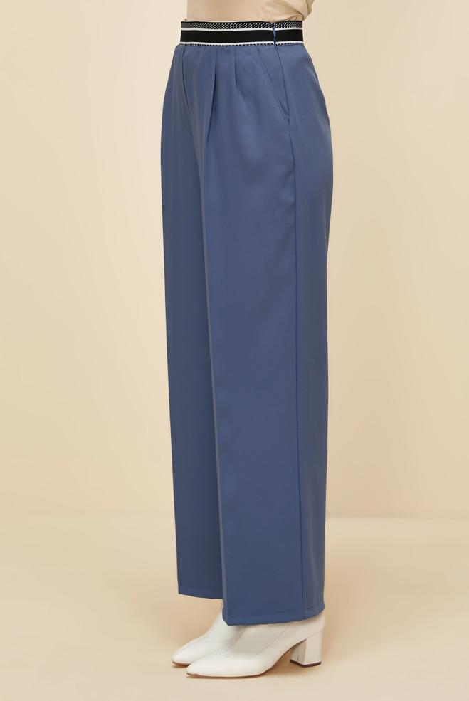 Vêtements hijab BLEU MARINE PANTALON TAILLE ÉLASTIQUE 70905 - ALVİNA