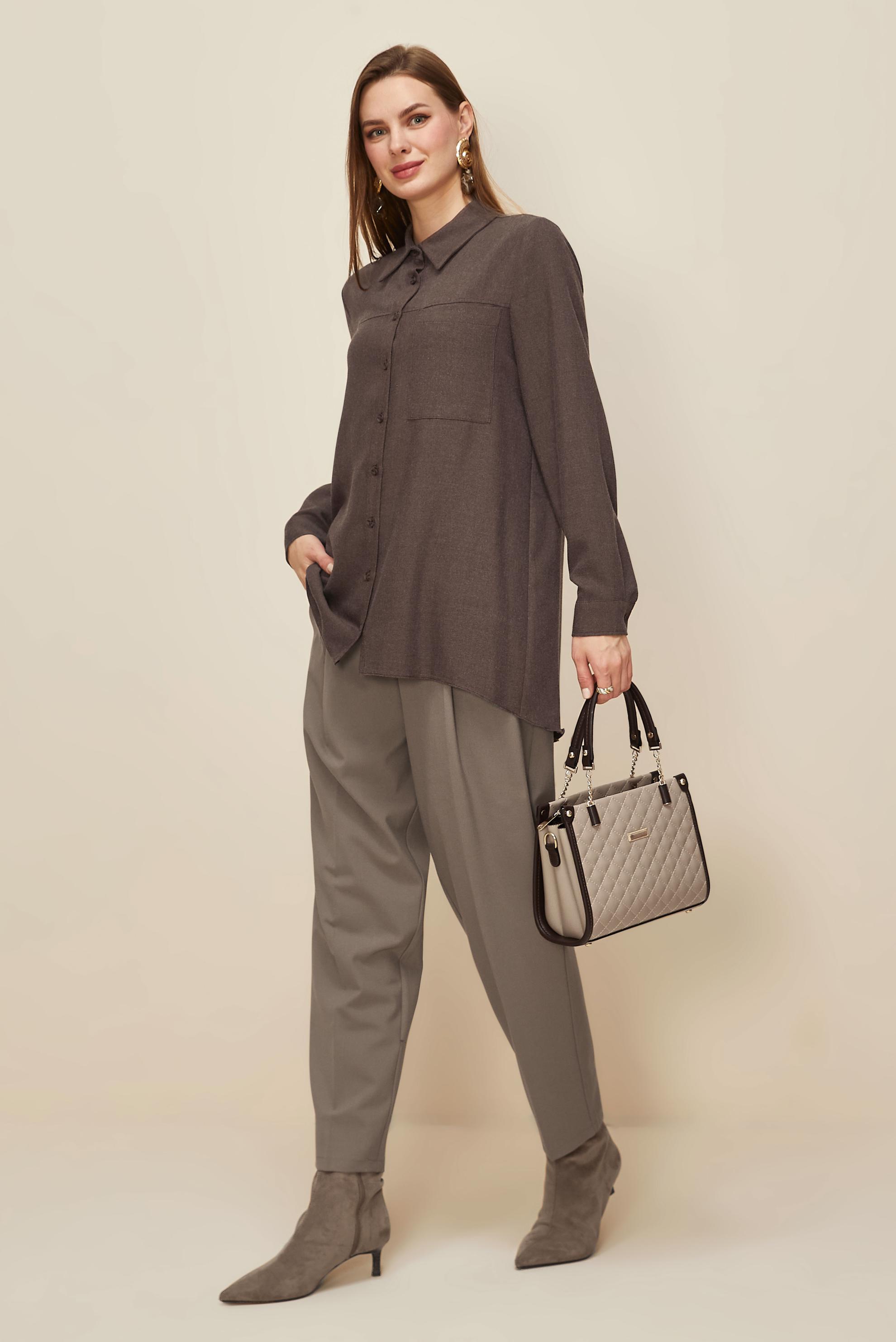 Tesettür giyim VİZON CEP DETAYLI PANTOLON 70907