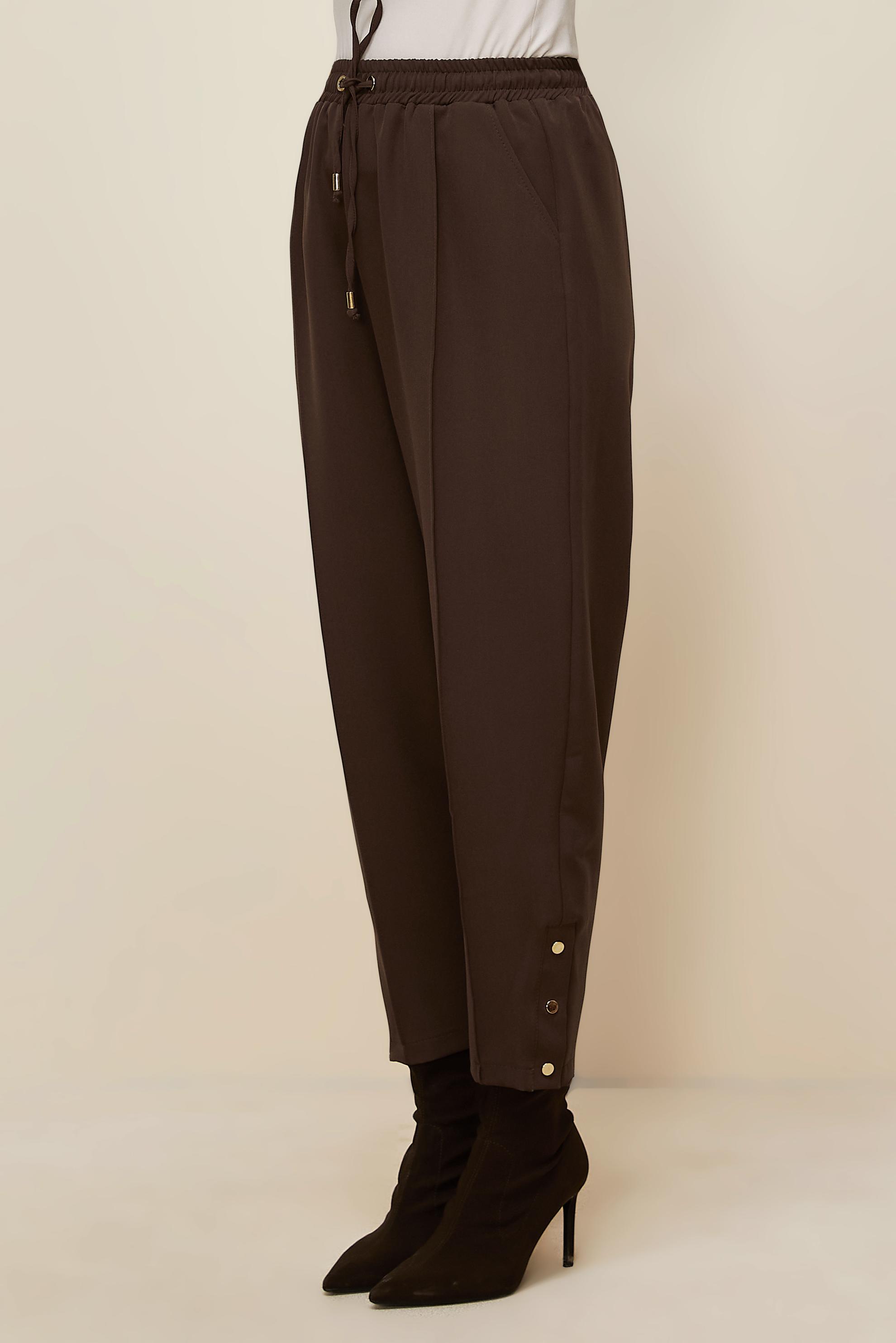 Vêtements hijab BRUN PANTALON DÉTAILLÉ À PRESSION 70908