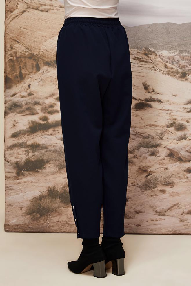 Vêtements hijab BLEU MARINE PANTALON DÉTAILLÉ À PRESSION 70908 - ALVİNA