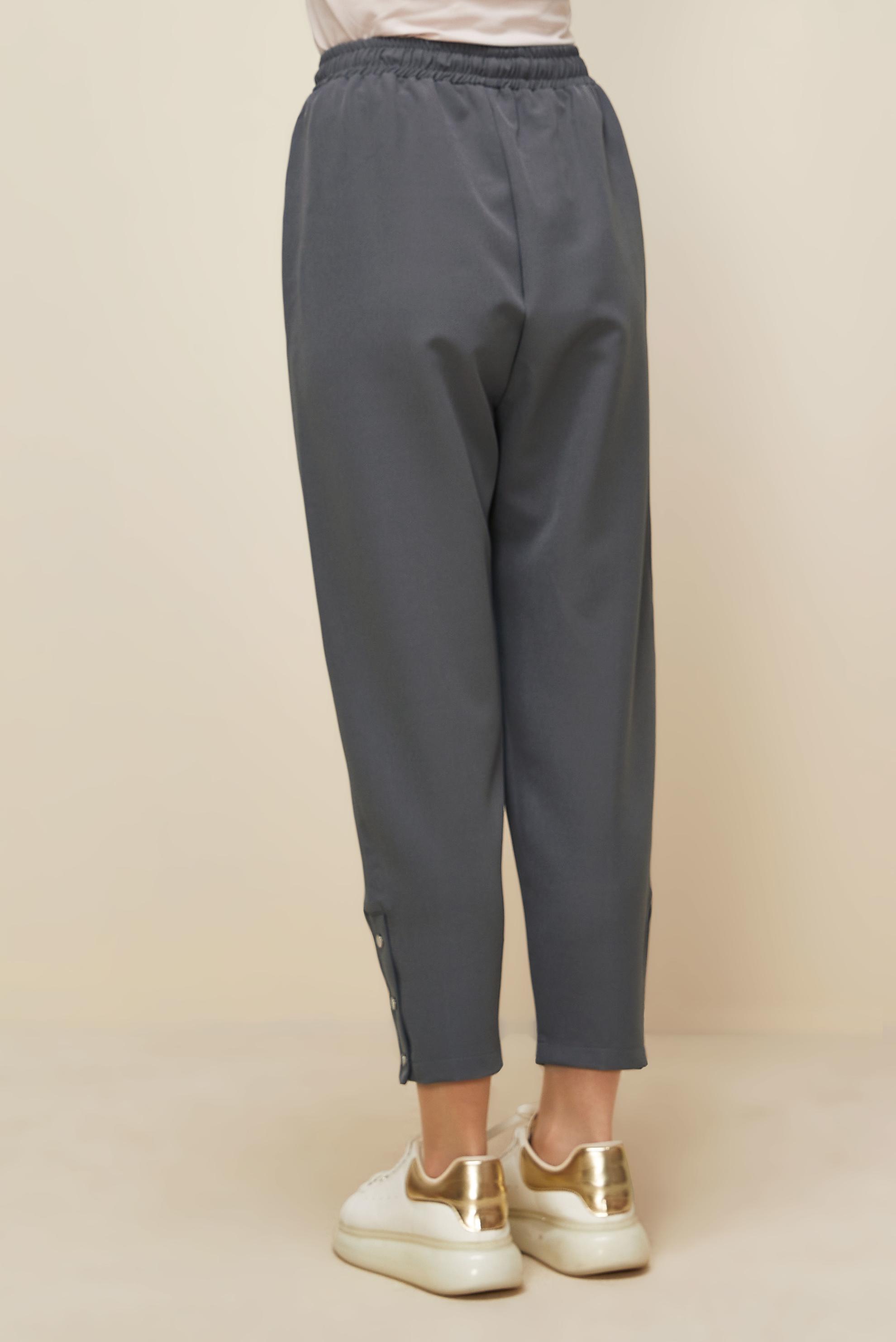 Vêtements hijab GRIS PANTALON DÉTAILLÉ À PRESSION 70908