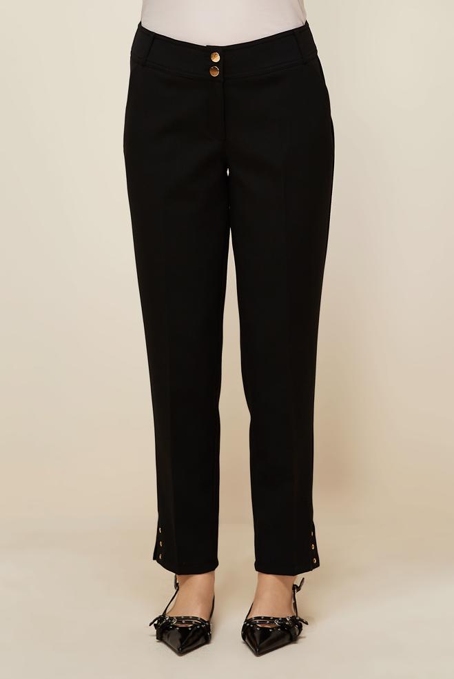 Hijab clothing BLACK SLIT DETAILED TROUSERS 70909 - ALVİNA