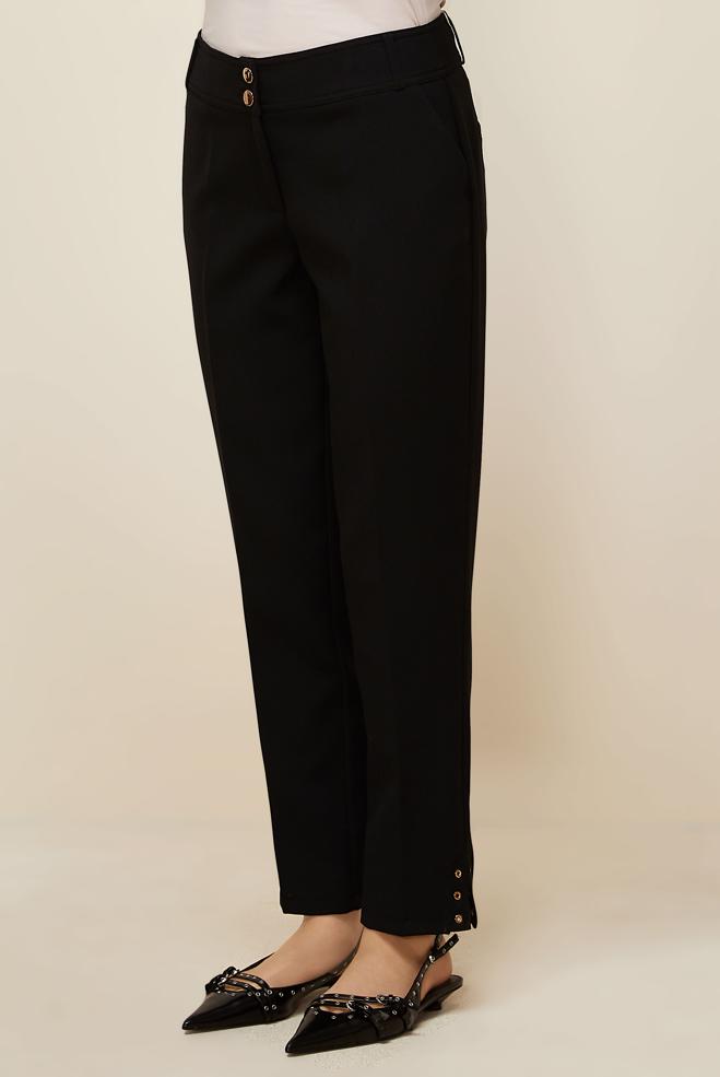 Hijab clothing BLACK SLIT DETAILED TROUSERS 70909 - ALVİNA