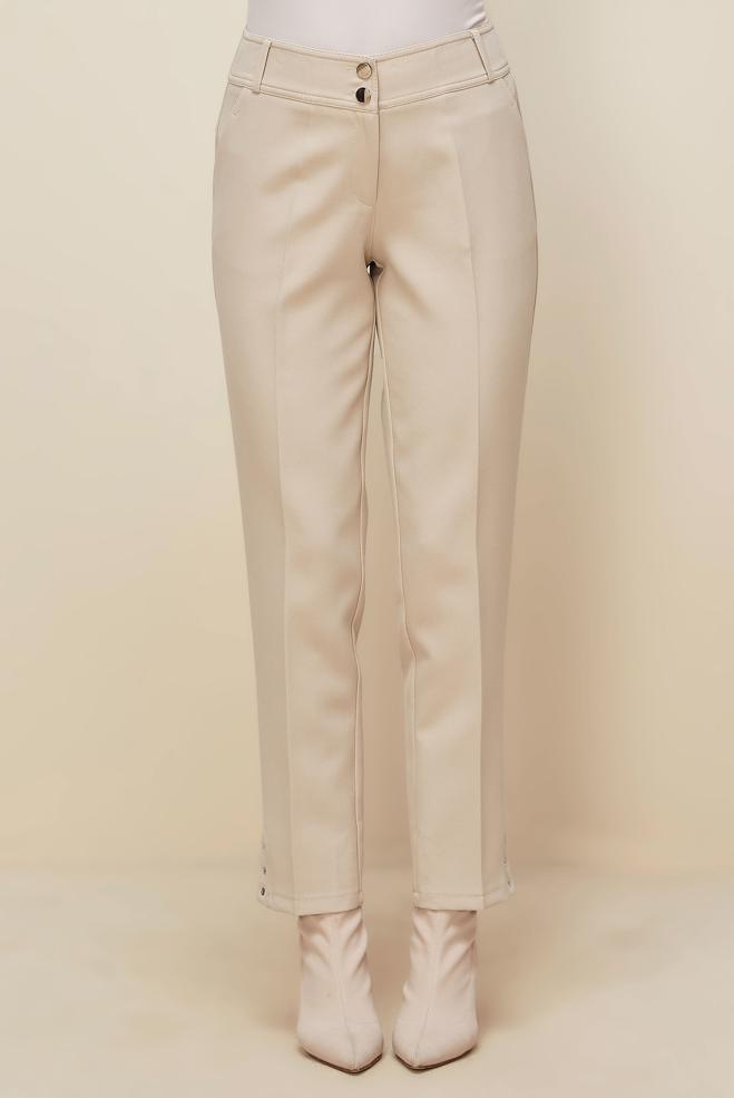 Tesettür giyim BEJ YIRTMAÇ DETAYLI PANTOLON 70909 - ALVİNA