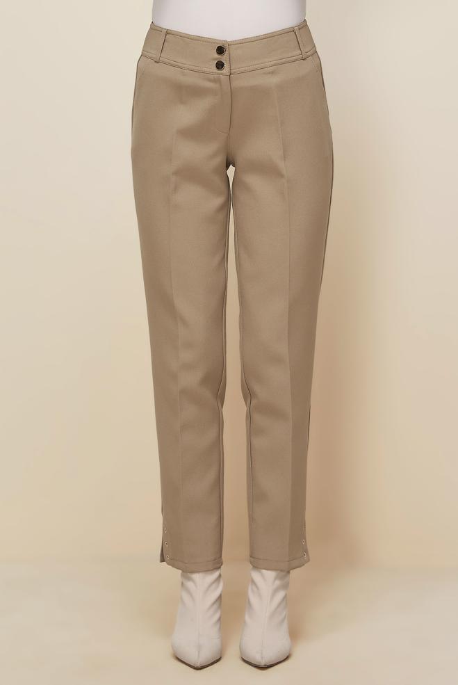 Vêtements hijab SABLE PANTALON DÉTAILLÉ FENDU 70909 - ALVİNA