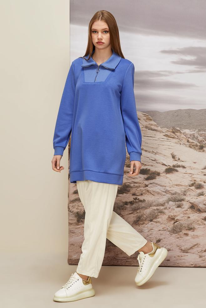 Vêtements hijab BLANC PANTALON EN VELOURS 70910 - ALVİNA