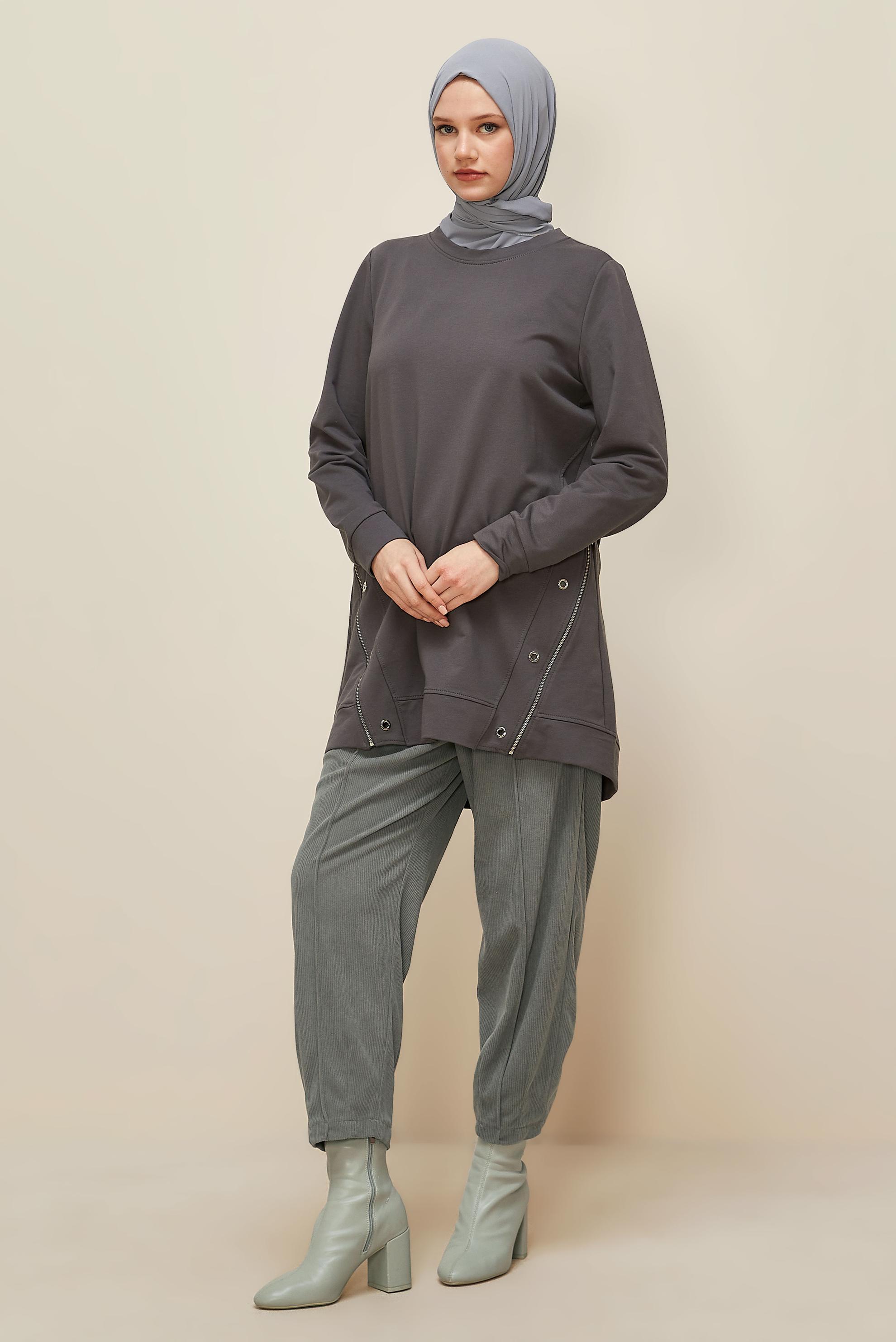 Hijab clothing GREY VELVET TROUSERS 70910