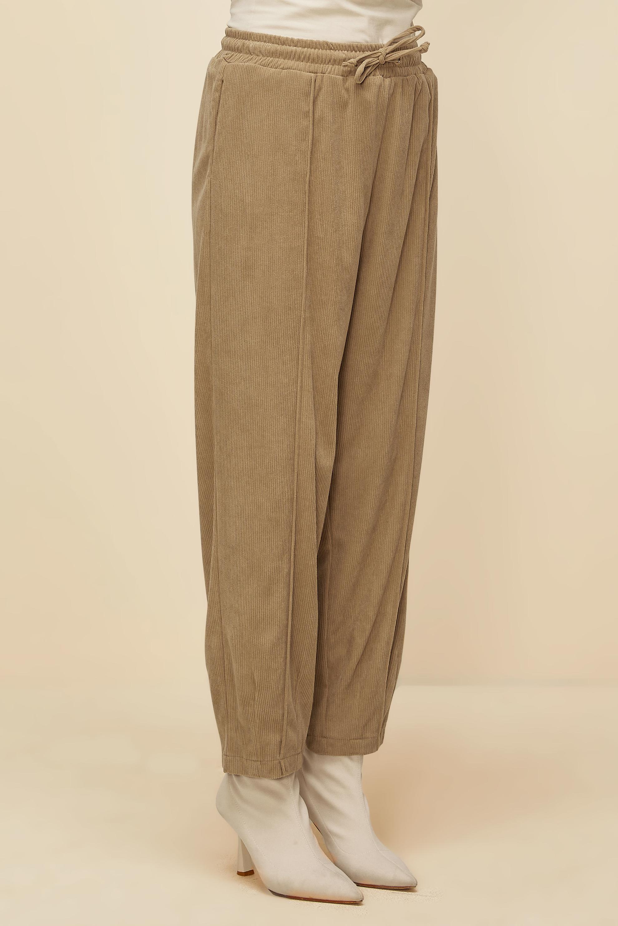 Vêtements hijab BRUN PANTALON EN VELOURS 70910