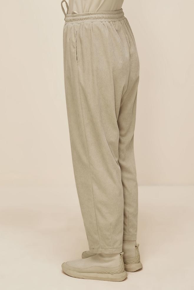 Vêtements hijab BEIGE PANTALON EN VELOURS 70910 - ALVİNA