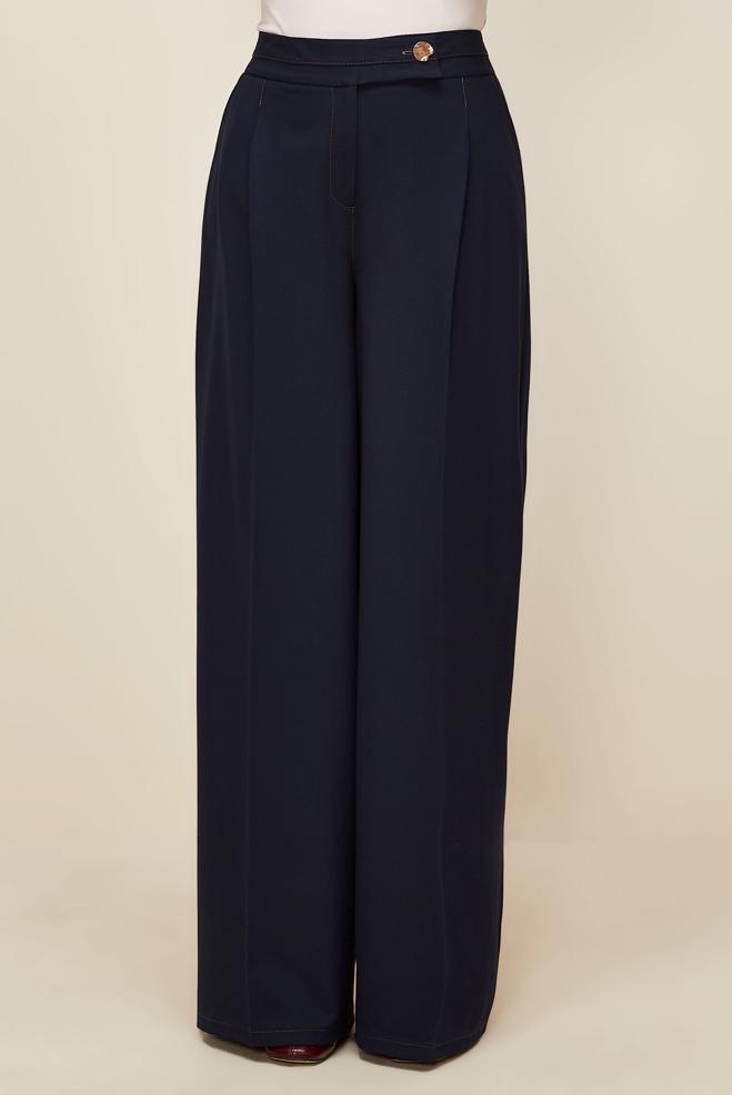 Vêtements hijab BLEU MARINE PANTALON LARGE 70911 - ALVİNA