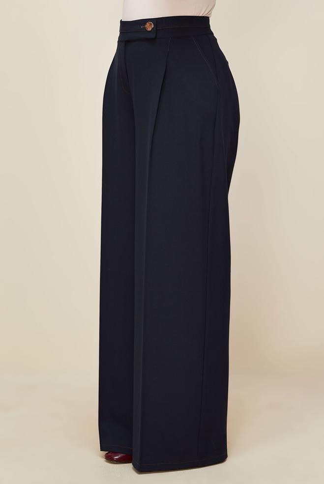 Vêtements hijab BLEU MARINE PANTALON LARGE 70911 - ALVİNA