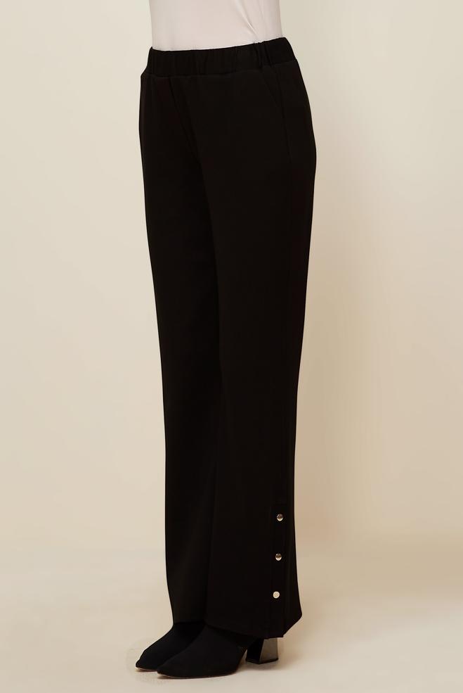 Hijab clothing BLACK SNAPPED TROUSERS 70912 - ALVİNA