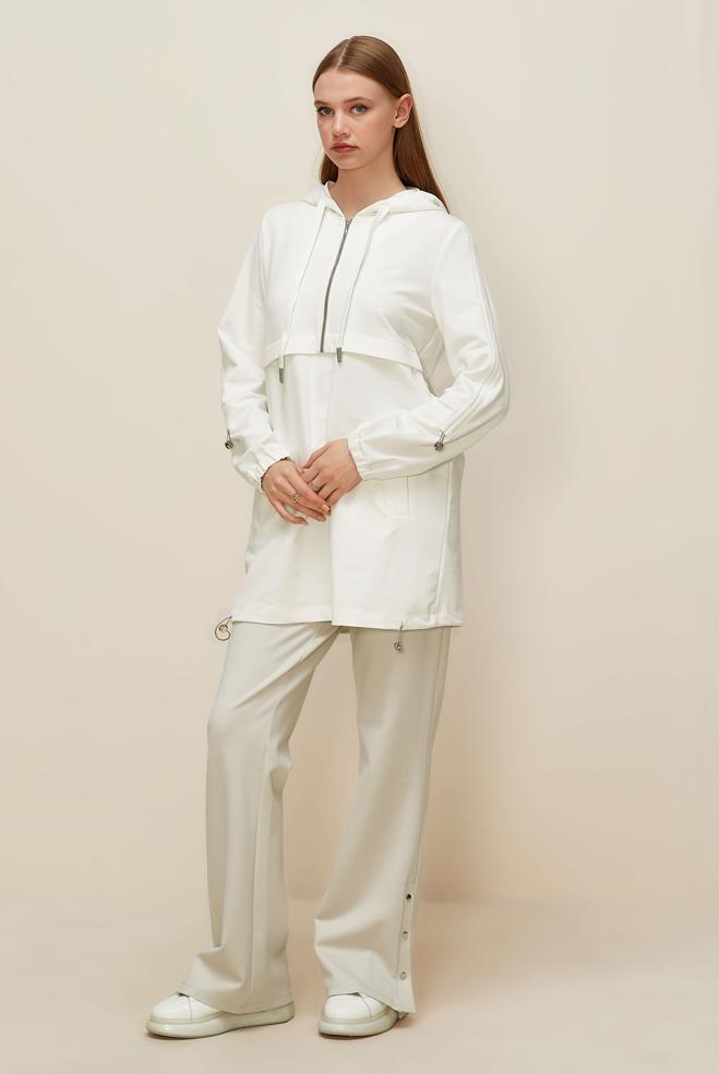 Vêtements hijab BEIGE PANTALON DÉTAILLÉ À PRESSION 70912 - ALVİNA