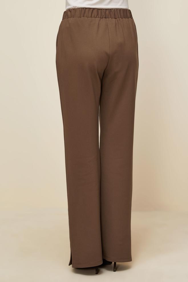 Vêtements hijab BRUN PANTALON DÉTAILLÉ À PRESSION 70912 - ALVİNA