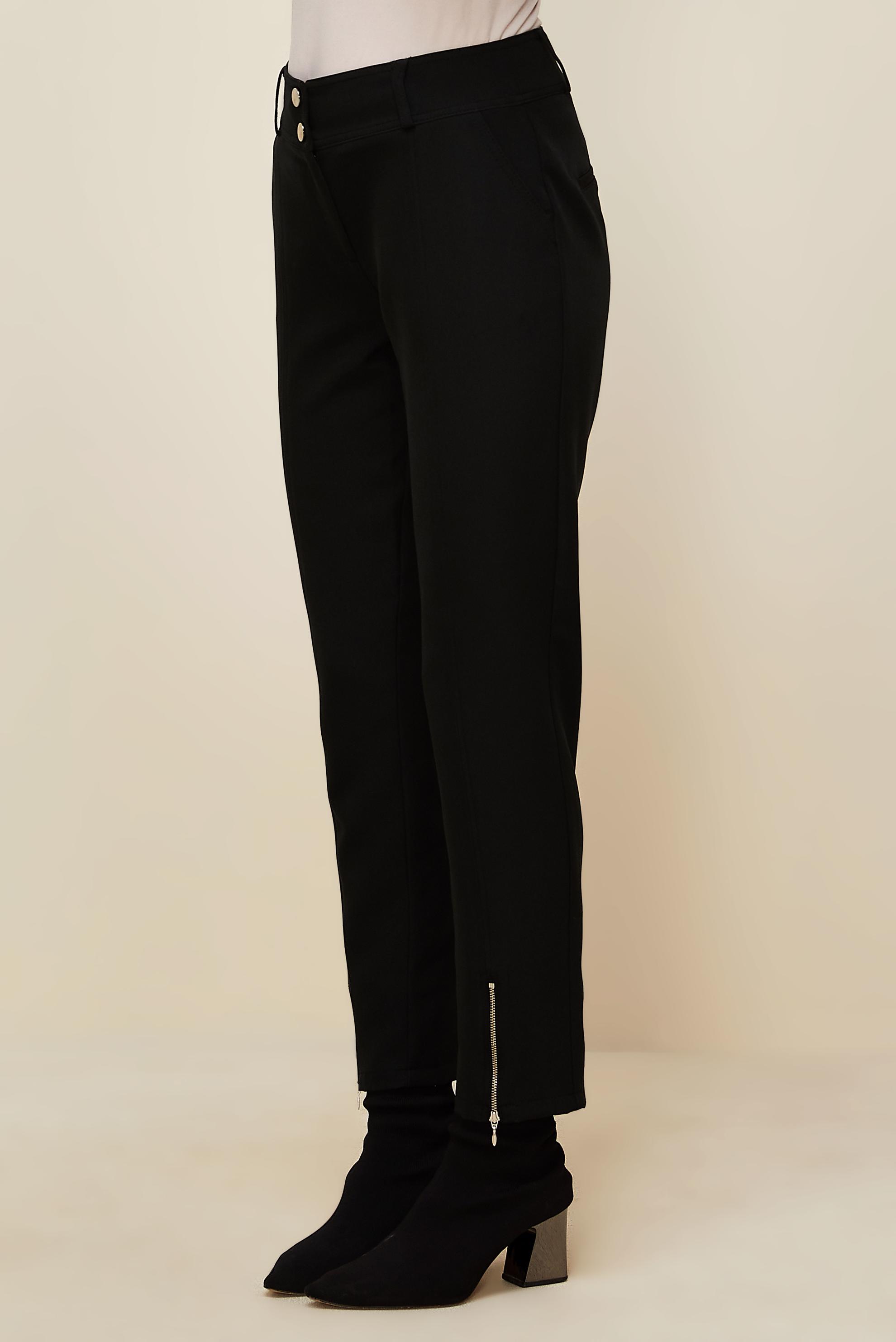 Hijab clothing BLACK ZIPPER DETAILED PANTS 70913