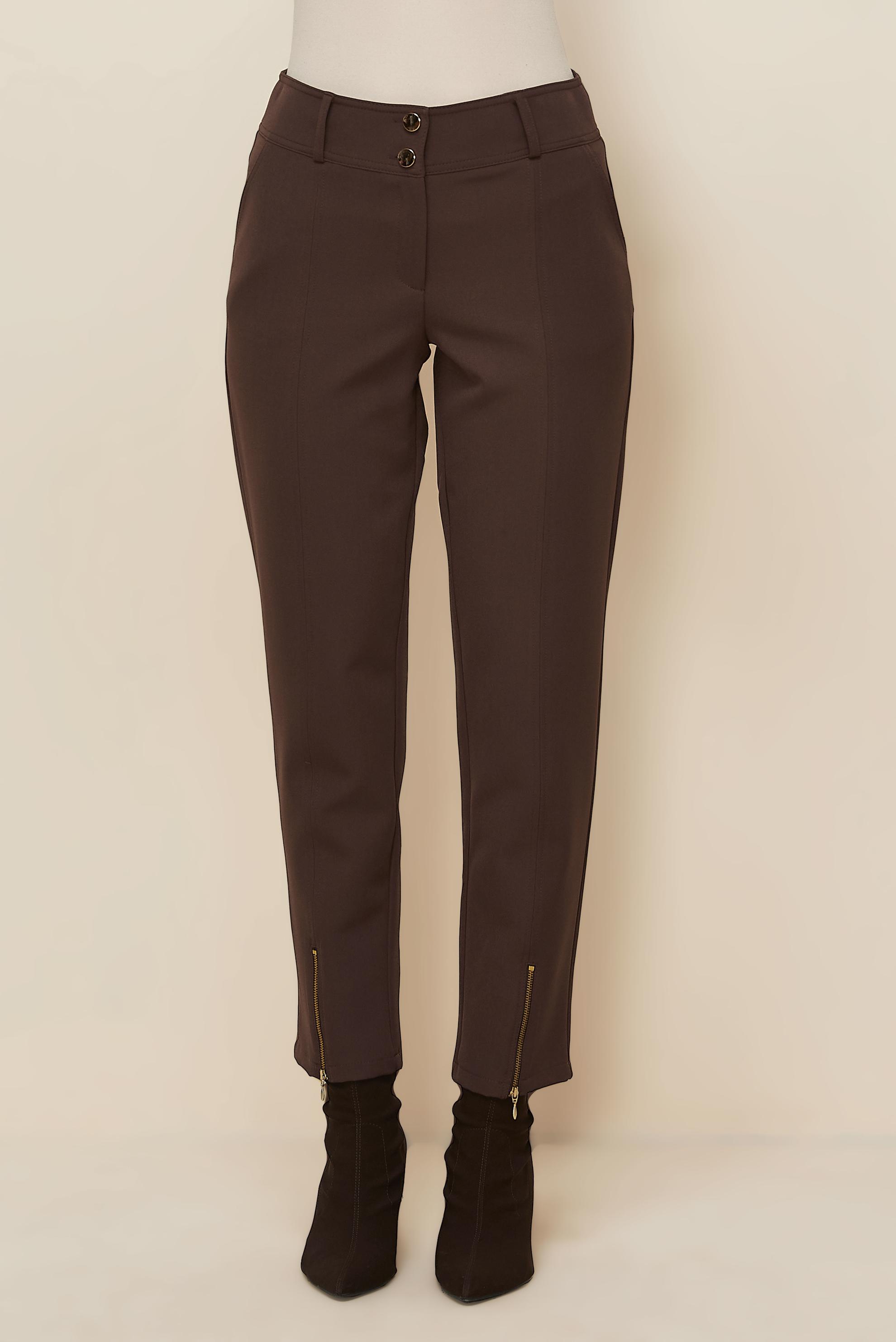 Tesettür giyim KAHVE FERMUAR DETAYLI PANTOLON 70913