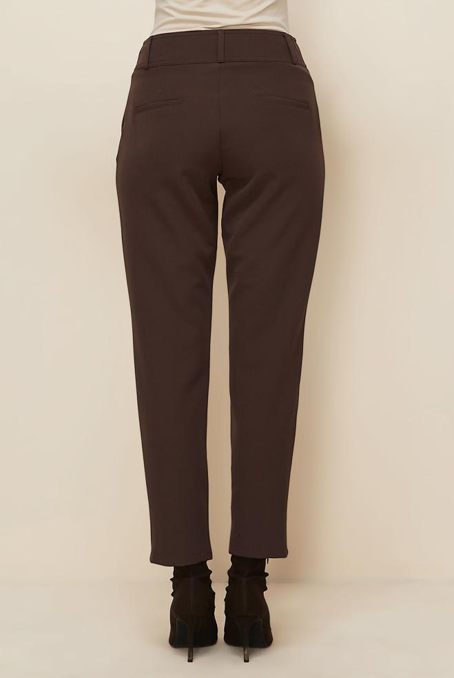 Tesettür giyim KAHVE FERMUAR DETAYLI PANTOLON 70913 - ALVİNA