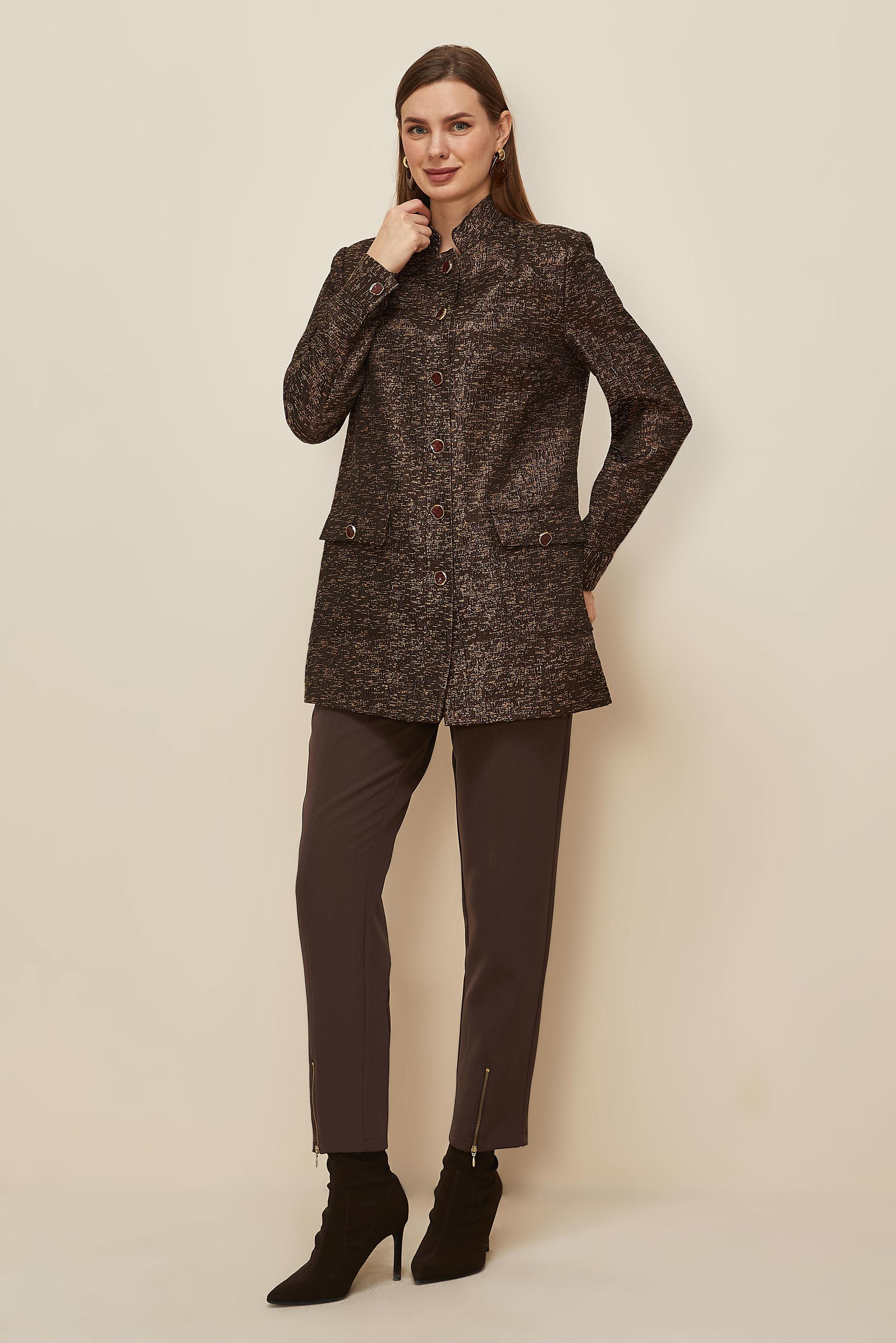 Tesettür giyim KAHVE FERMUAR DETAYLI PANTOLON 70913