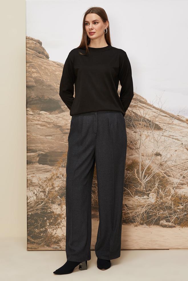 Vêtements hijab NOIR PANTOLON PALAZZO 70914 - ALVİNA
