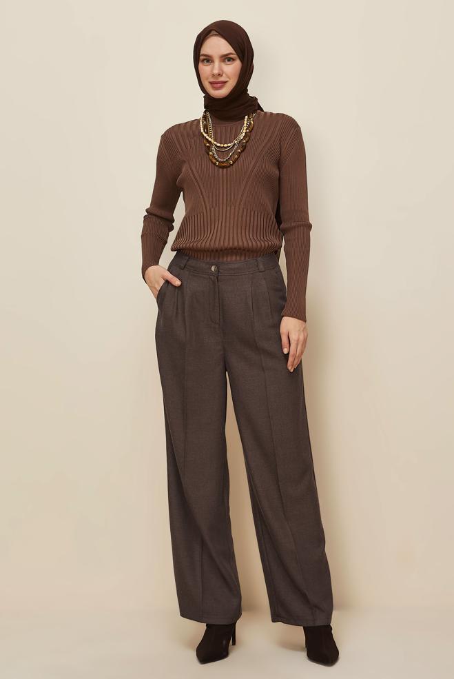 Vêtements hijab BRUN PANTOLON PALAZZO 70914 - ALVİNA