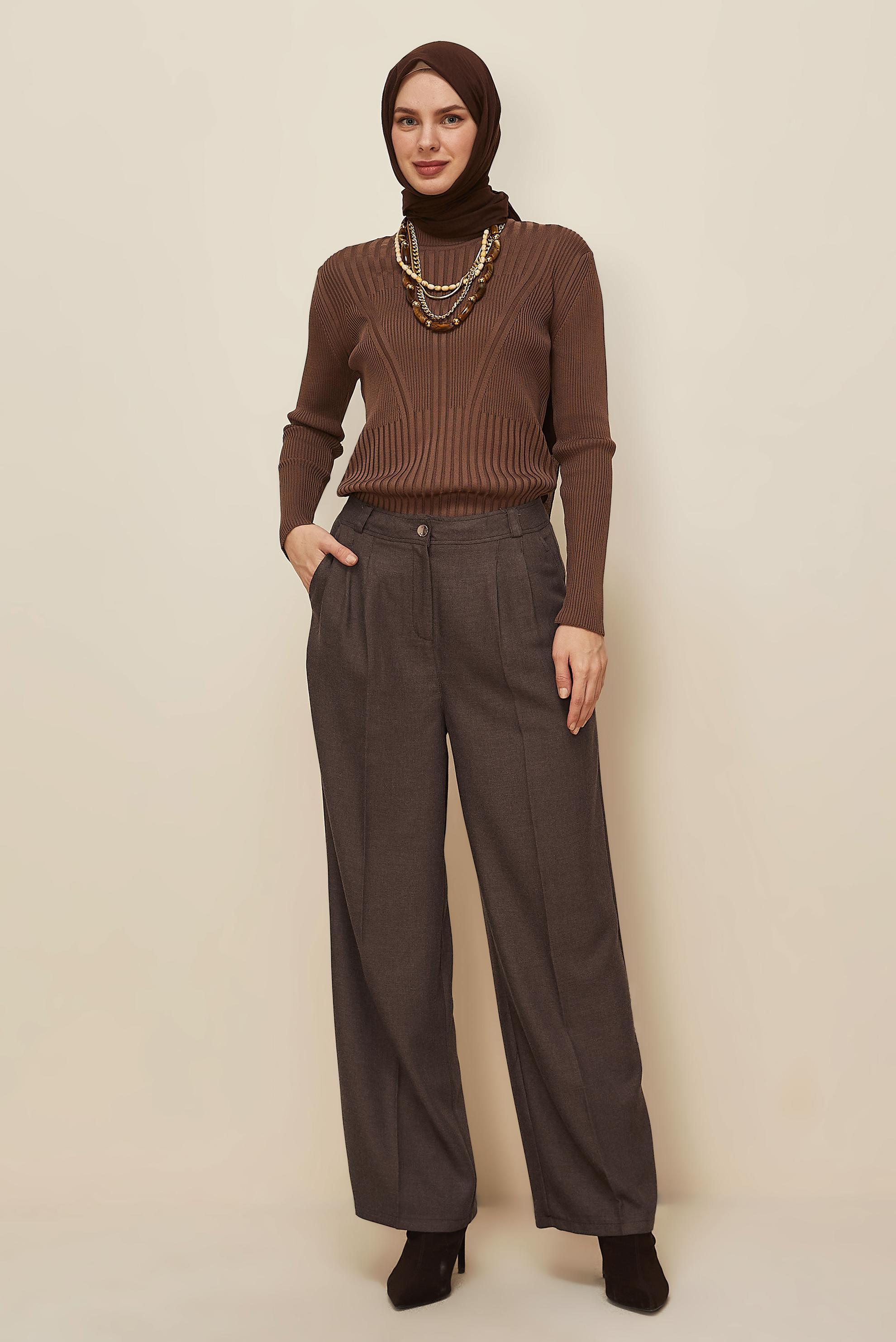 Vêtements hijab BRUN PANTOLON PALAZZO 70914