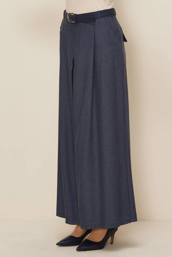 Vêtements hijab BLEU MARINE PANTALON FAÇON JUPE 70915 - ALVİNA