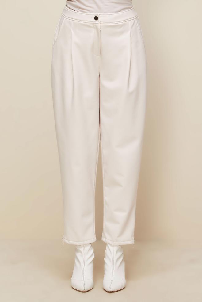 Vêtements hijab BLANC PANTALON EN SIMILI CUIR 70916 - ALVİNA