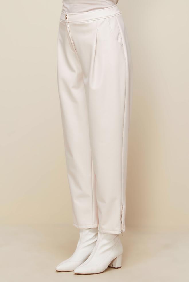 Vêtements hijab BLANC PANTALON EN SIMILI CUIR 70916 - ALVİNA