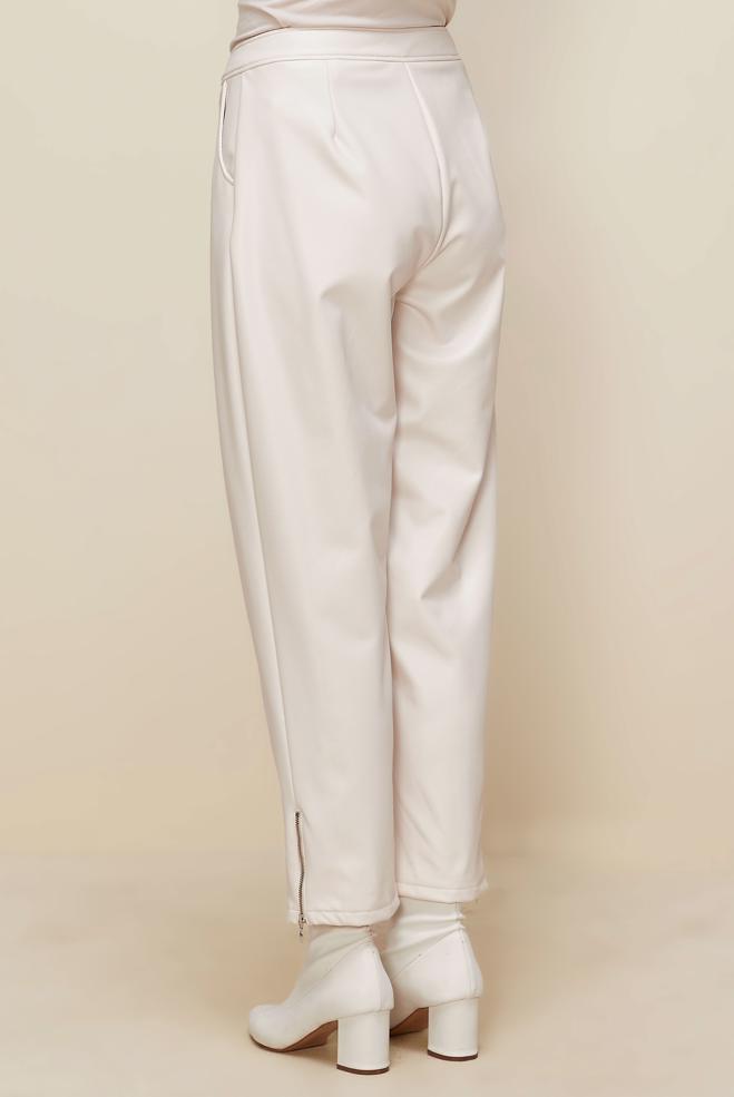 Vêtements hijab BLANC PANTALON EN SIMILI CUIR 70916 - ALVİNA