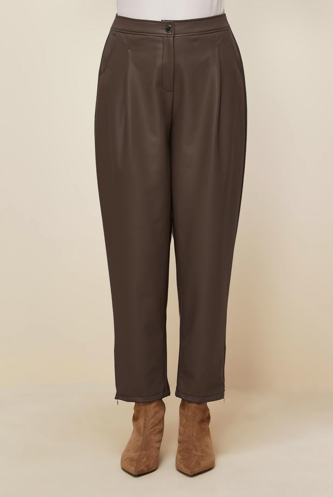 Vêtements hijab VISON PANTALON EN SIMILI CUIR 70916 - ALVİNA