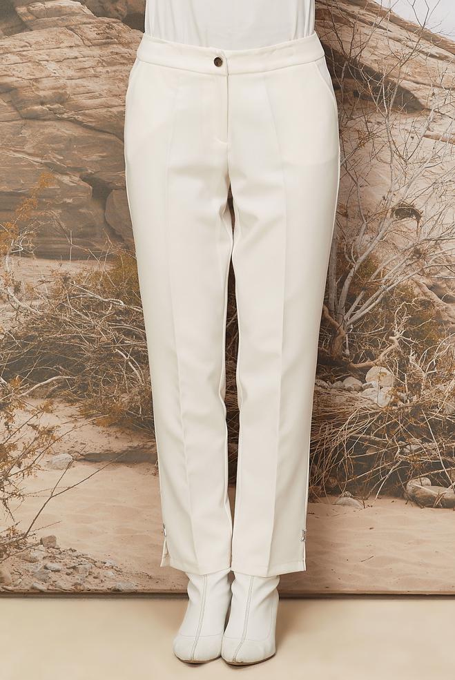 Hijab clothing WHITE STRAIGHT CUT PANTS 70918 - ALVİNA