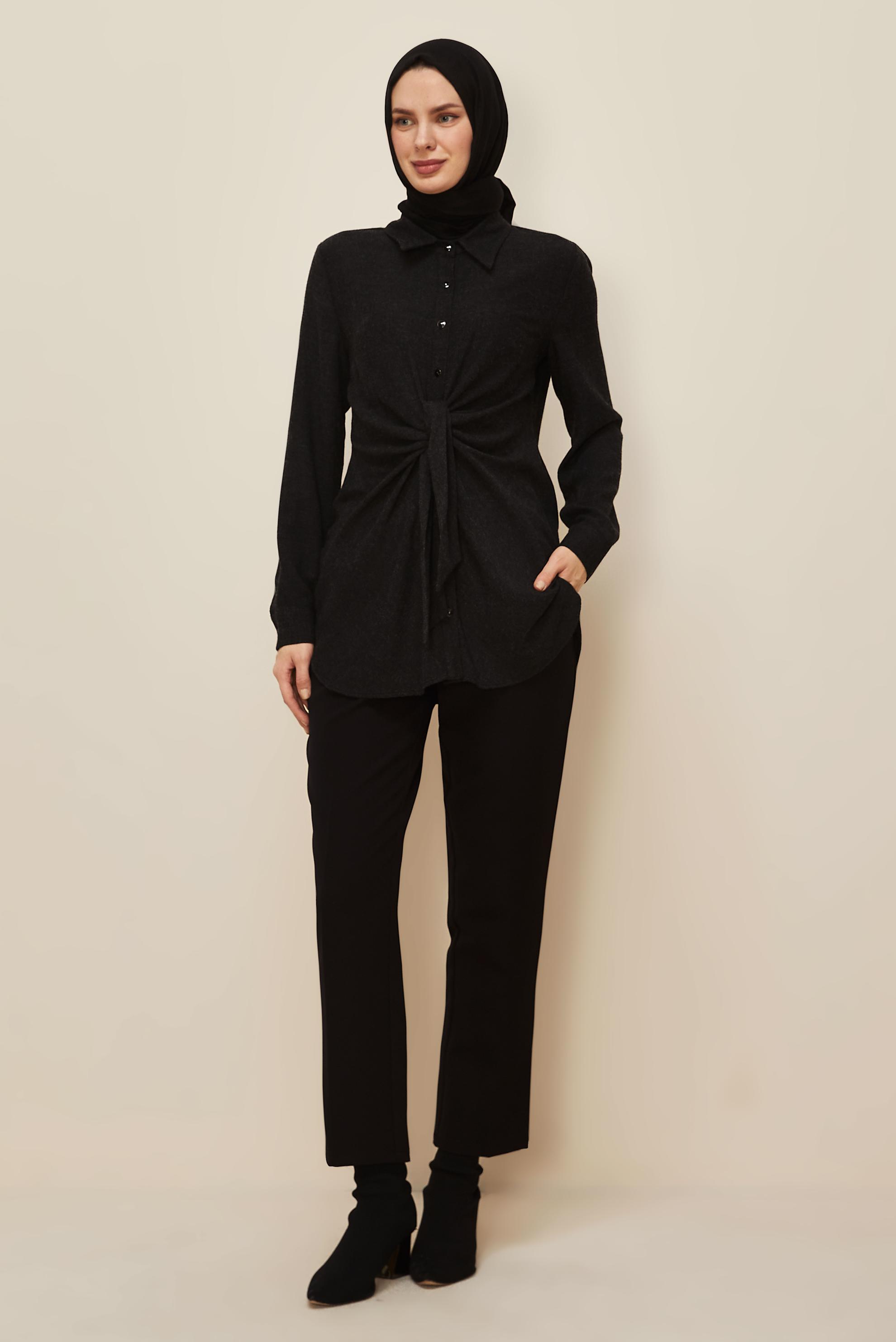 Vêtements hijab NOIR PANTALON COUPE DROITE 70919