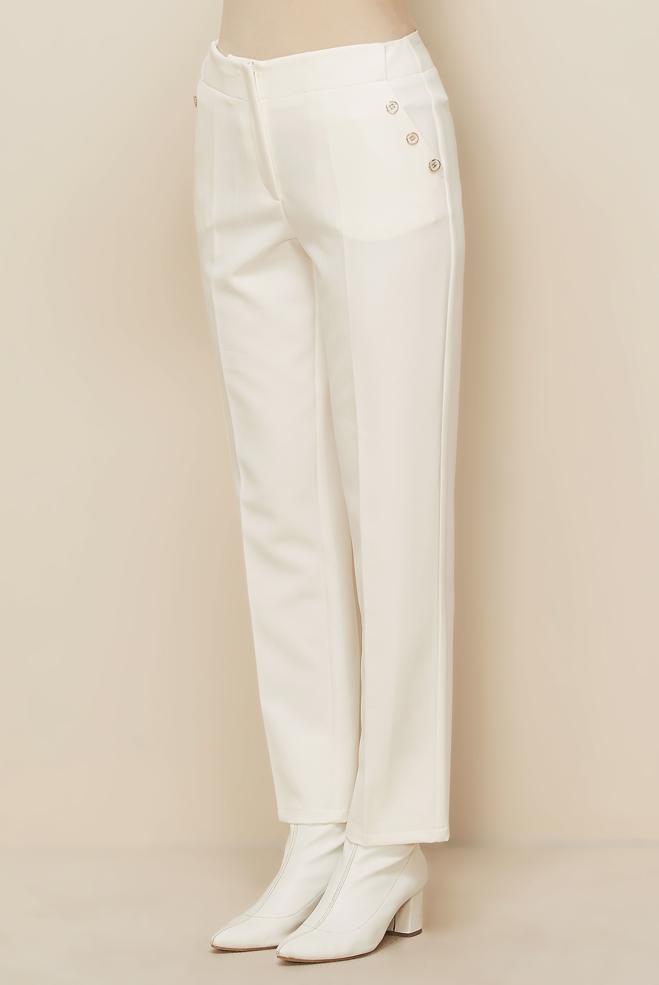 Tesettür giyim BEYAZ 70919 44096 PANTOLON 38-46 TEK 44 - ALVİNA