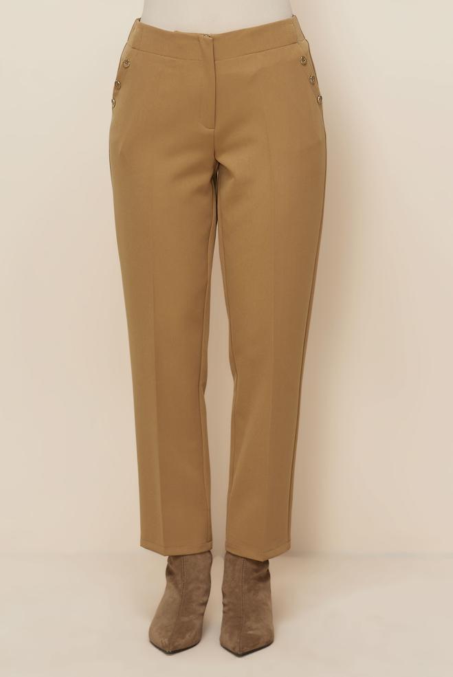 Vêtements hijab BRUN PANTALON COUPE DROITE 70919 - ALVİNA