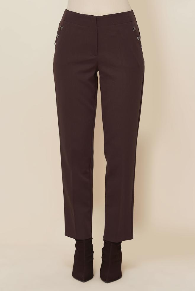Vêtements hijab BRUN PANTALON COUPE DROITE 70919 - ALVİNA