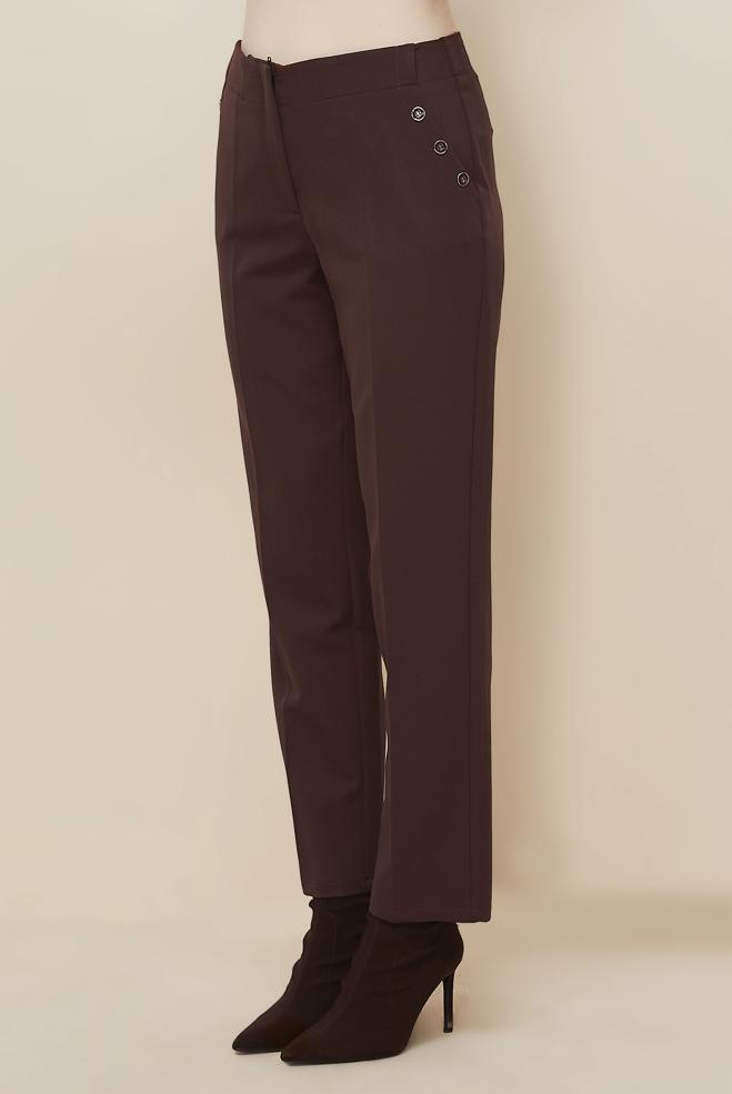 Vêtements hijab BRUN PANTALON COUPE DROITE 70919 - ALVİNA