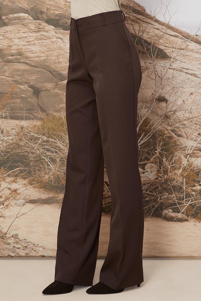 Hijab clothing BROWN STRAIGHT LEG PANTS 70920 - ALVİNA