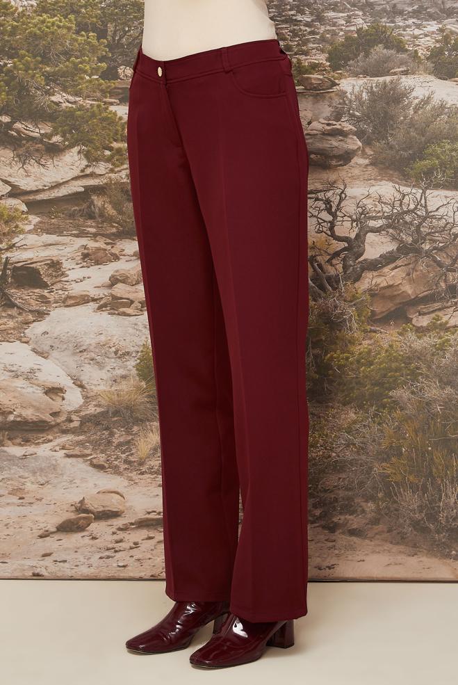 Tesettür giyim BORDO 70921 44102 PANTOLON 40-48 TEK38 - ALVİNA