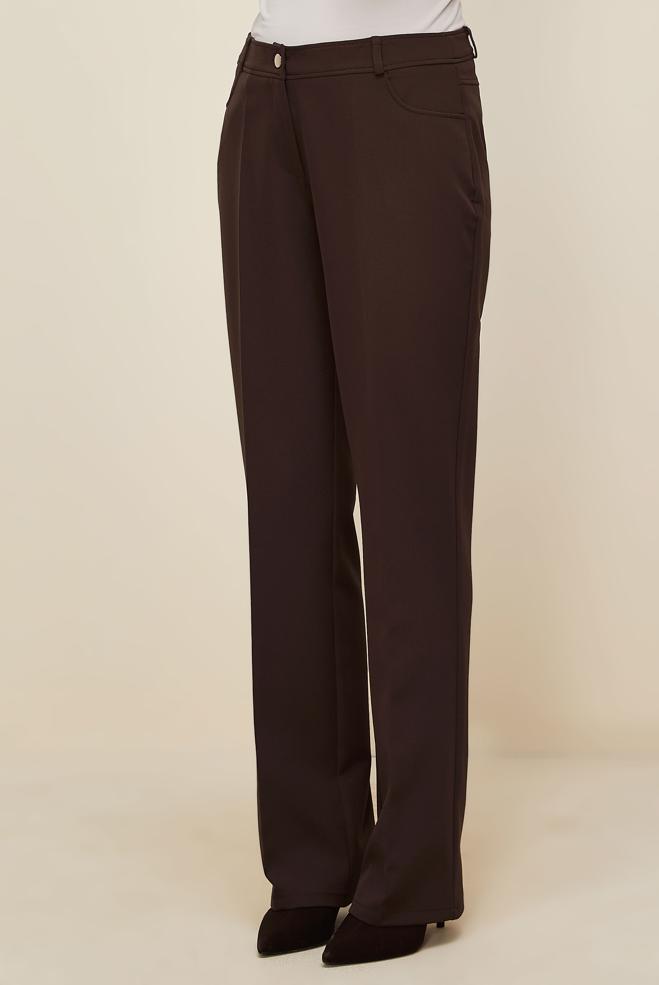 Vêtements hijab BRUN PANTALON COUPE DROITE 70921 - ALVİNA