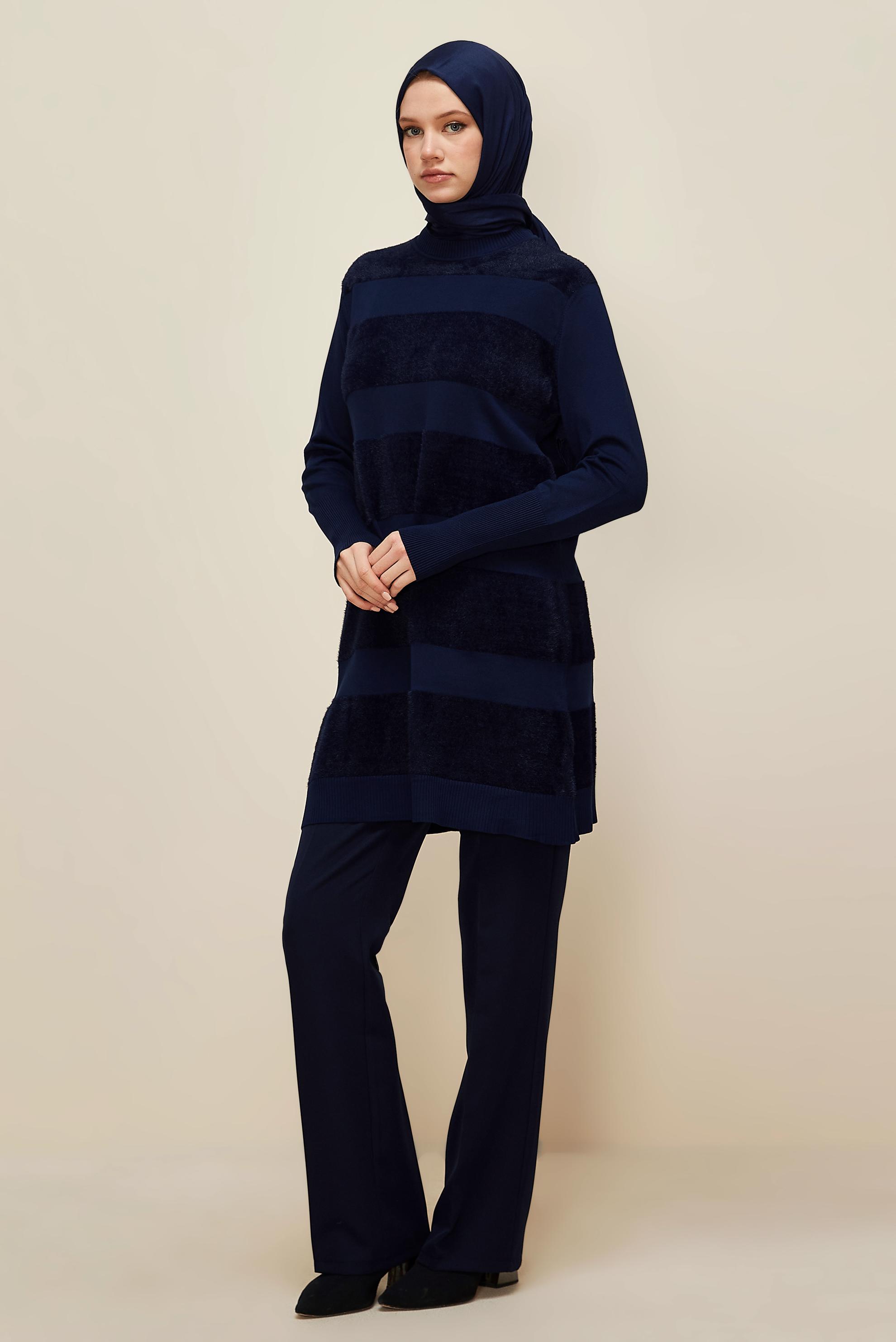 Vêtements hijab BLEU MARINE PANTALON COUPE DROITE 70921