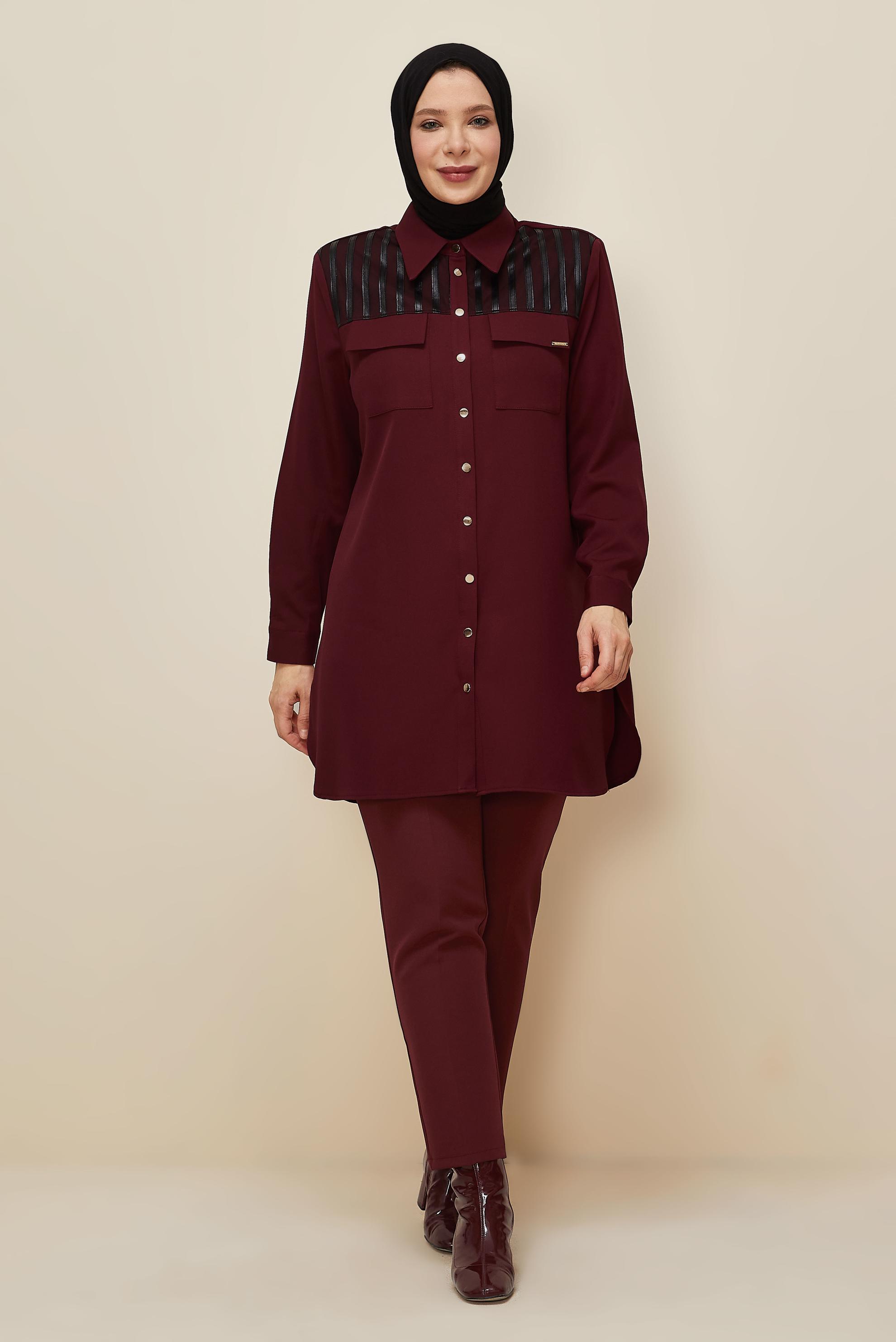 Vêtements hijab ROUGE BORDEAUX PANTALON COUPE DROITE 70923